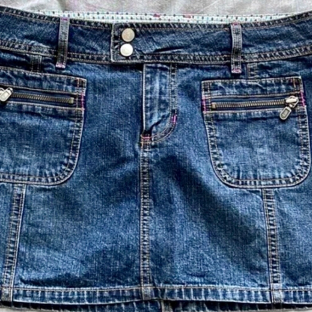 Canyon River blue jean mini skirt low waist size 7